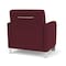Lesro Siena Lounge Reception Wide Guest Chair w/ Front Casters, Brushed Steel Back Legs, OH Wine Uph SN1201 - alternate 2